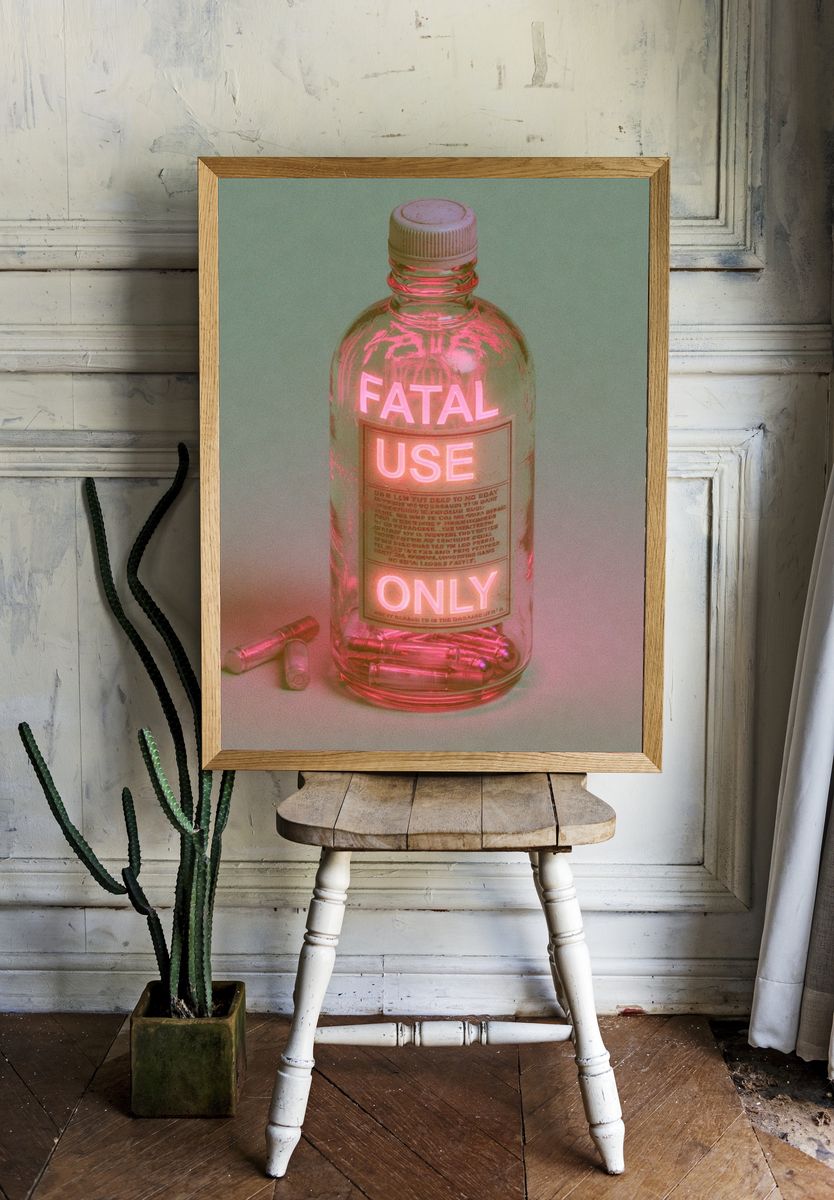 Fatal Use Only Neon Print. room preview