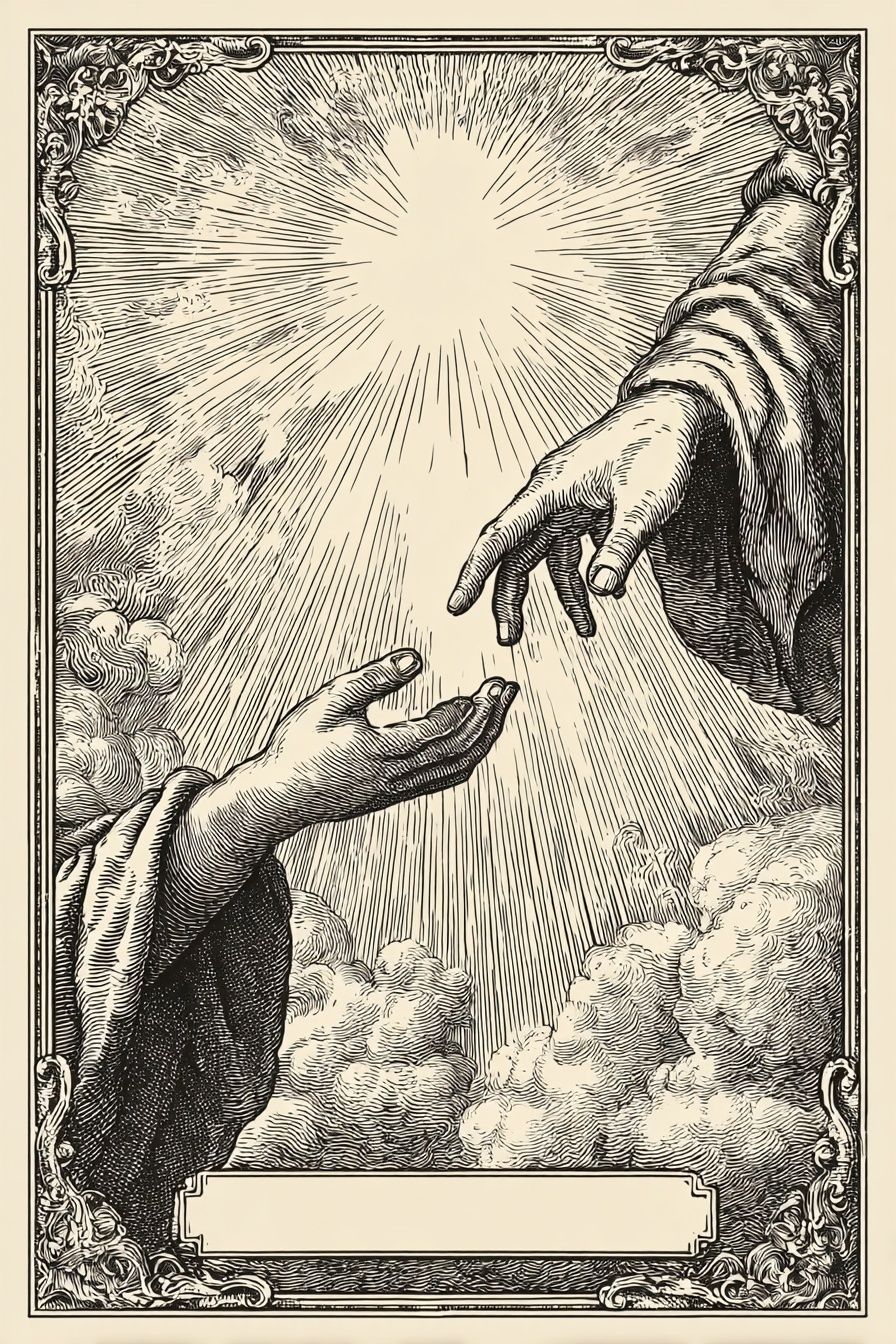 Divine Hands Vintage Print. poster detail