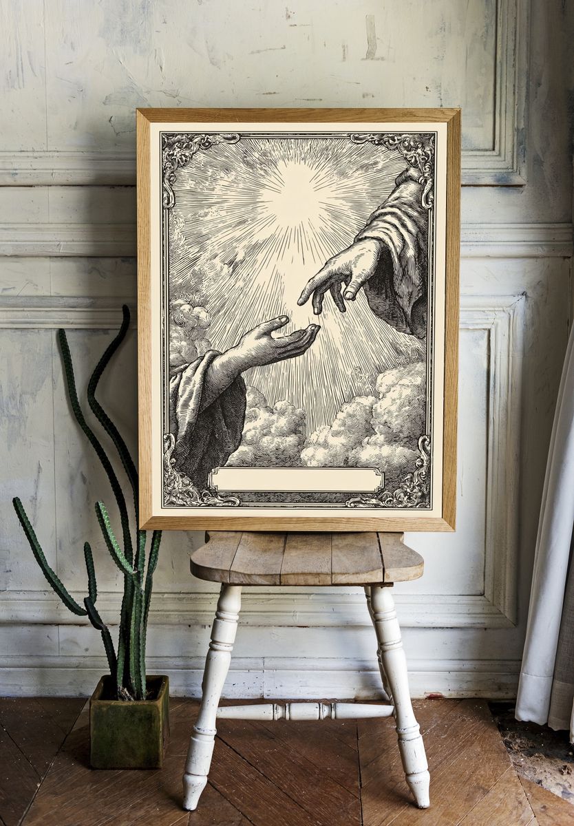 Divine Hands Vintage Print. — room view 1