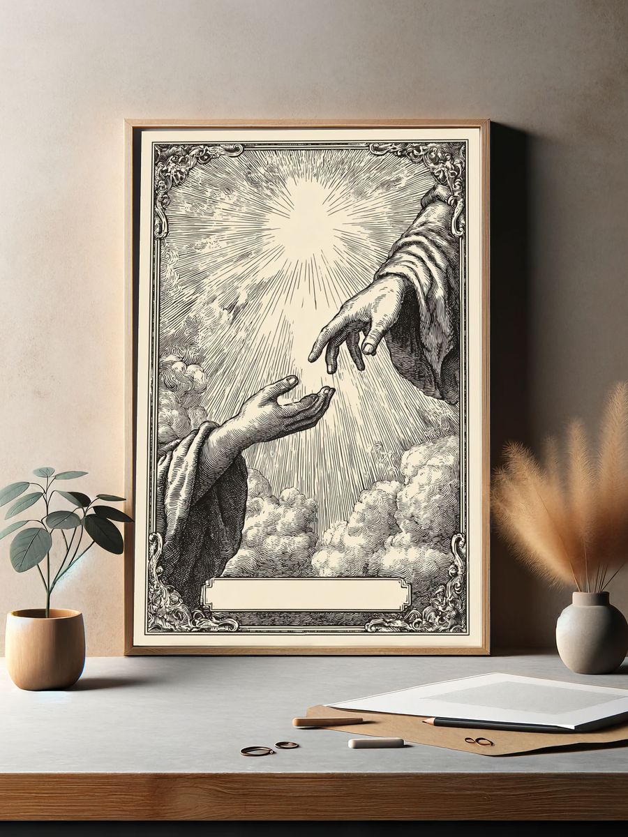 Divine Hands Vintage Print. — room view 2