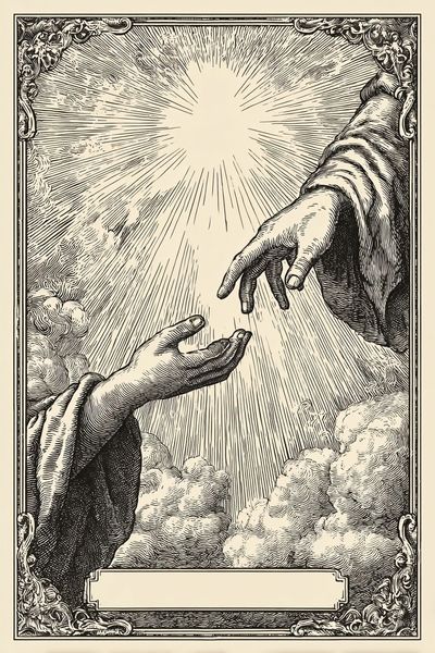 Divine Hands Vintage Print.