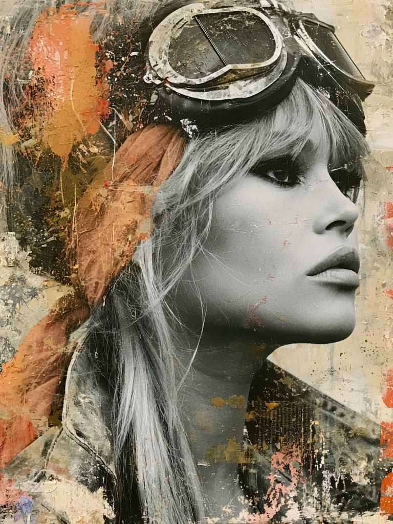 Vintage Aviator Portrait Print. poster — fine-art art