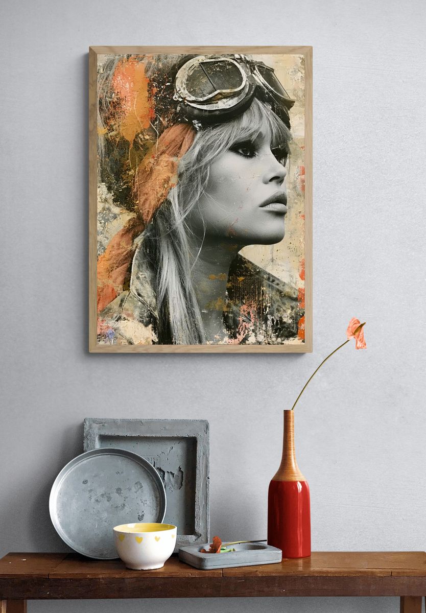 Vintage Aviator Portrait Print. — room view 3