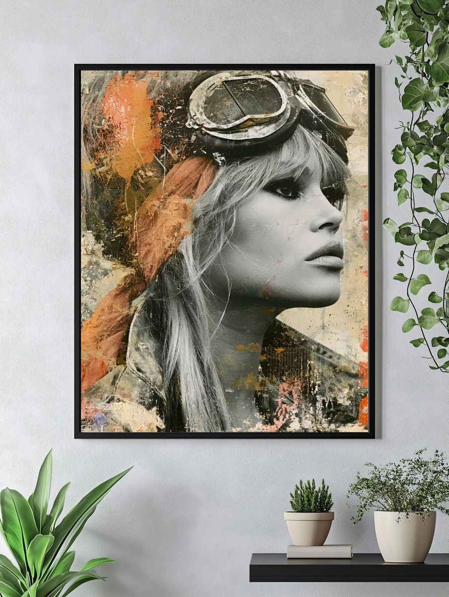 Vintage Aviator Portrait Print. — room view 4