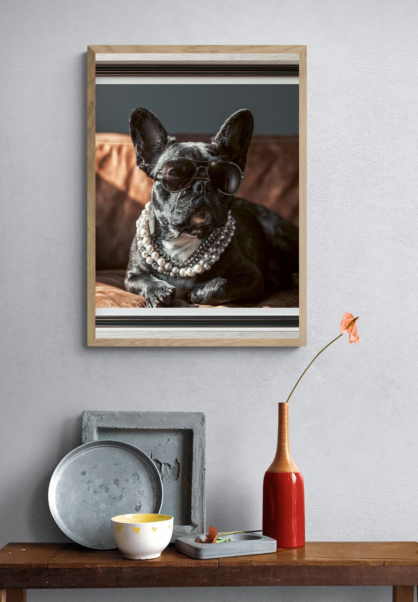 French Bulldog Glam Portrait Poster. — room view 3