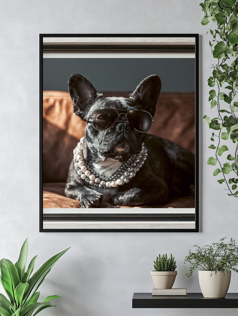 French Bulldog Glam Portrait Poster. — room view 4