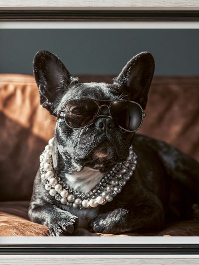 French Bulldog Glam Portrait Poster.