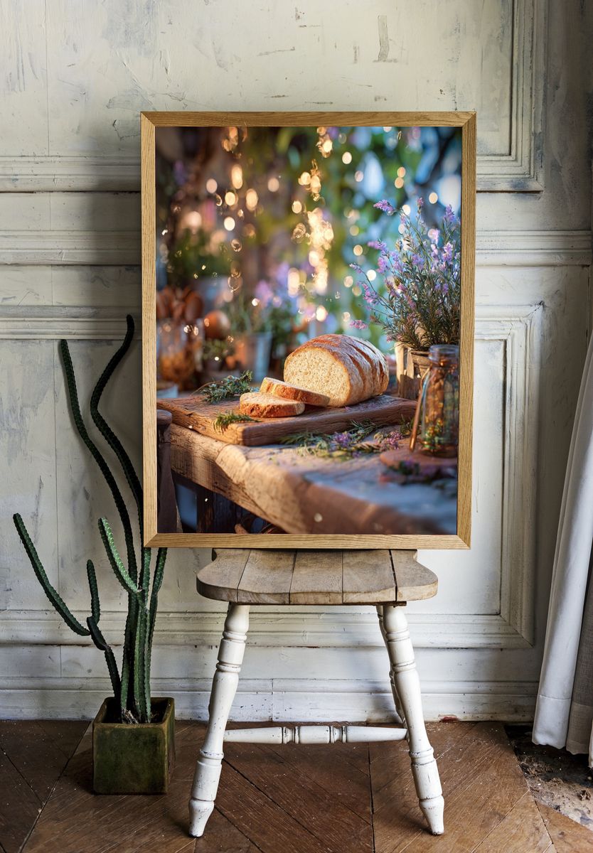 Freshly Baked Bread — Food Photography Print. room preview