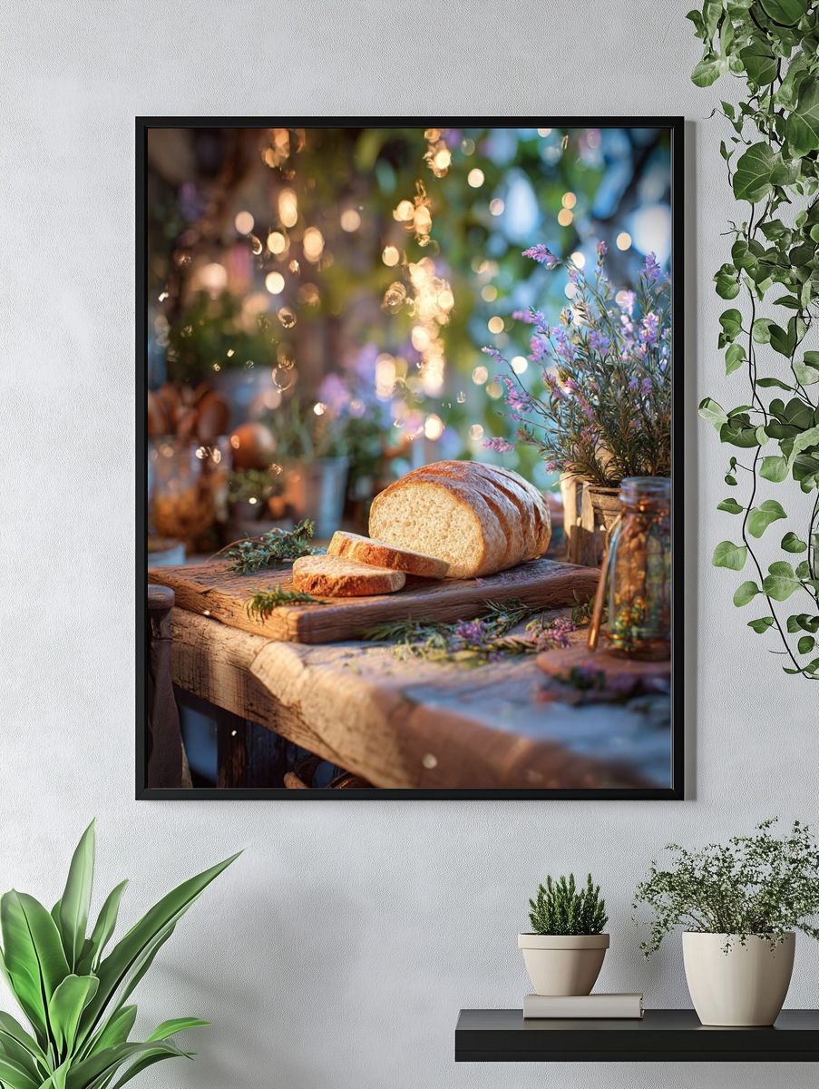 Freshly Baked Bread — Food Photography Print. — room view 4