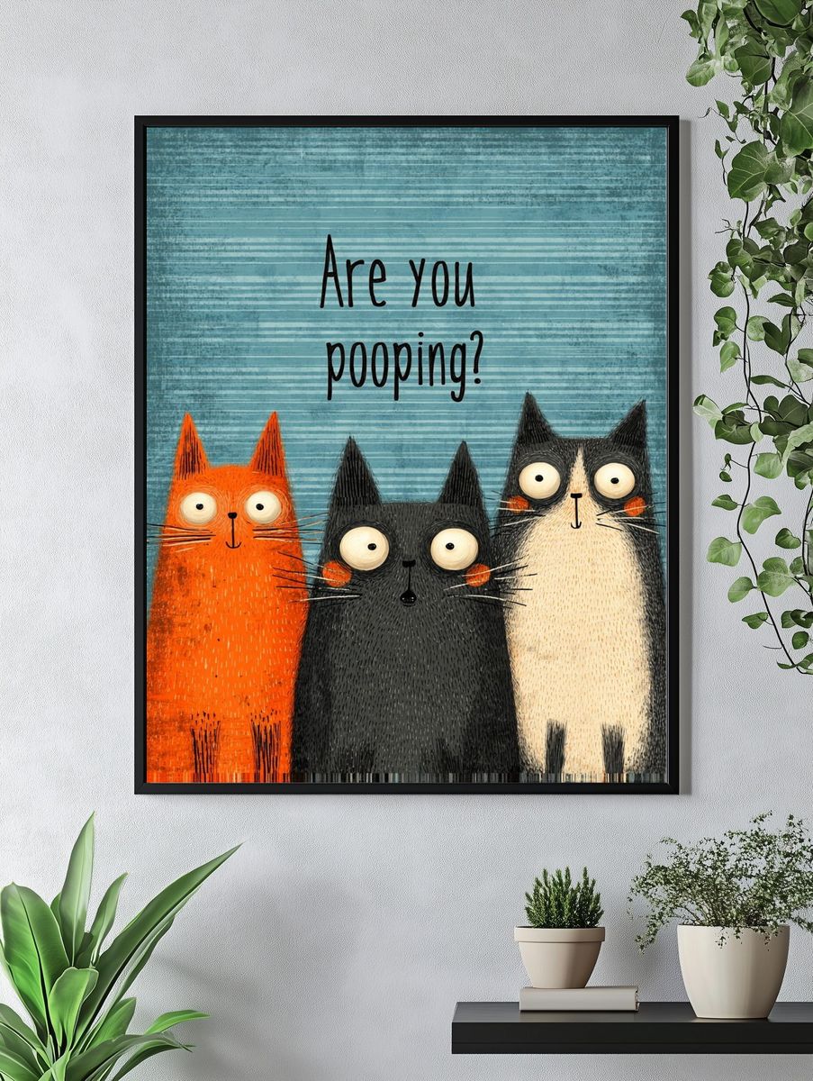 Funny Cats — Illustration Print. — room view 4