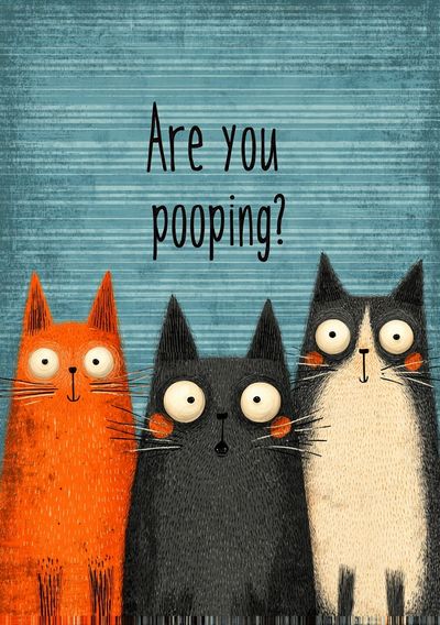 Funny Cats — Illustration Print. poster print