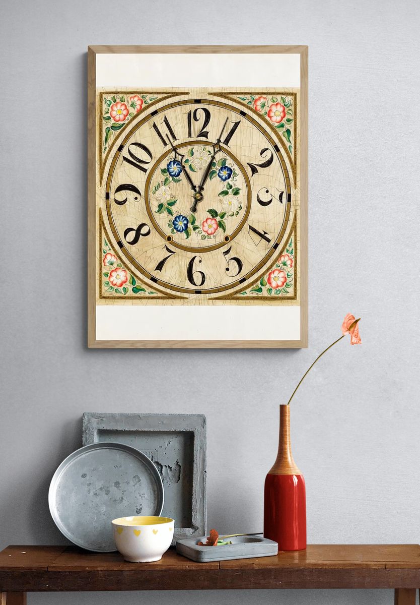 Floral Clock Design Poster. — room view 3