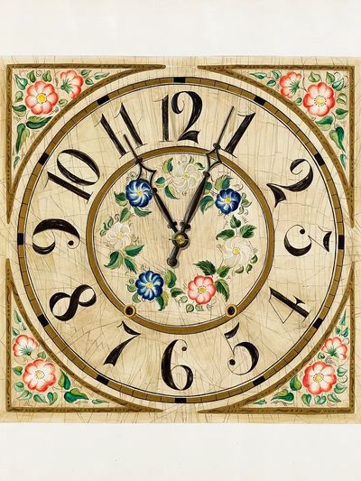 Floral Clock Design Poster. poster