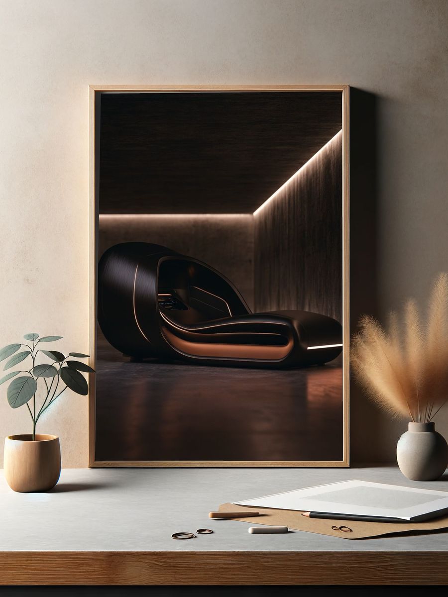 Futuristic Lounge Chair — Photography Print. — room view 2