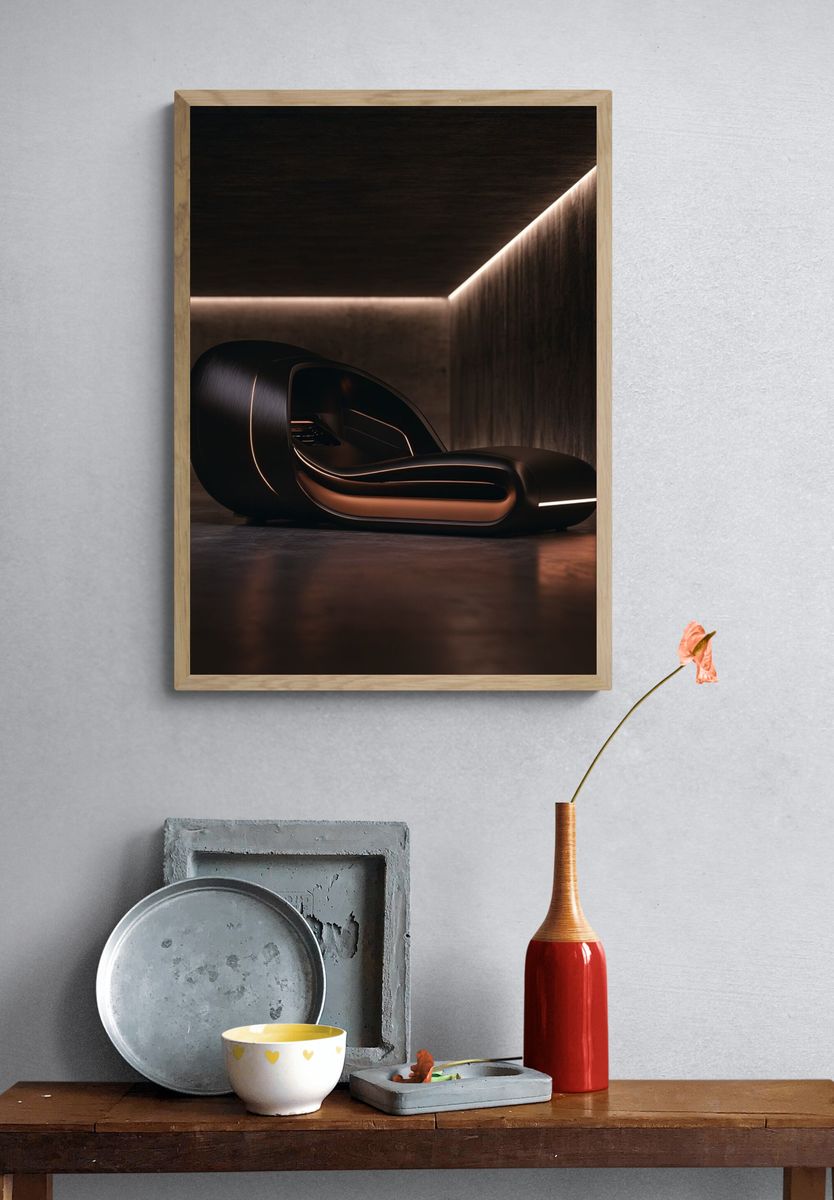 Futuristic Lounge Chair — Photography Print. — room view 3