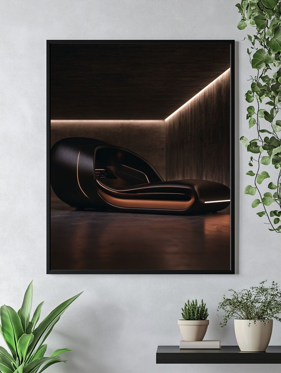 Futuristic Lounge Chair — Photography Print. — room view 4