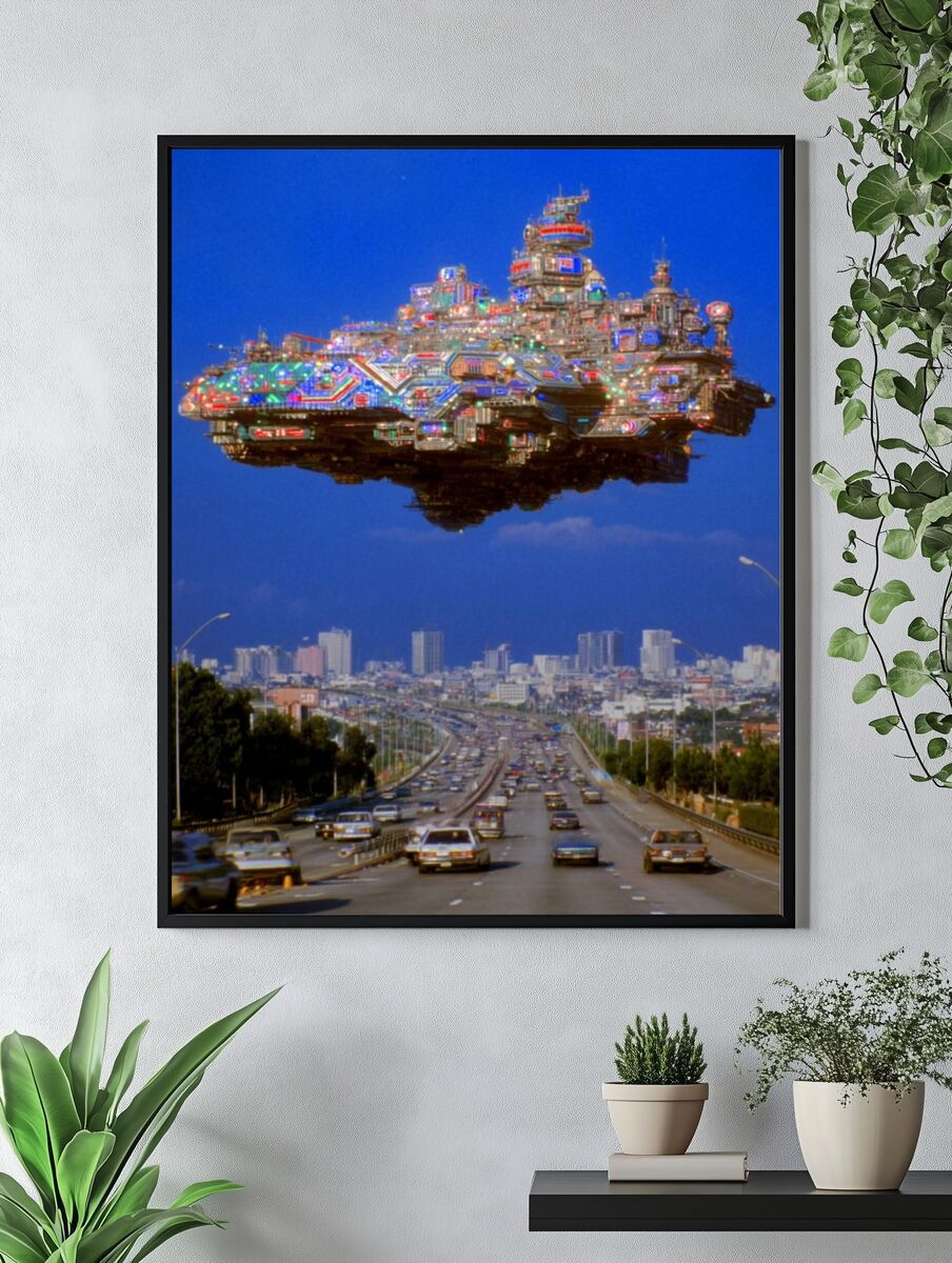 Futuristic Cityscape — Sci-Fi Print. — room view 4