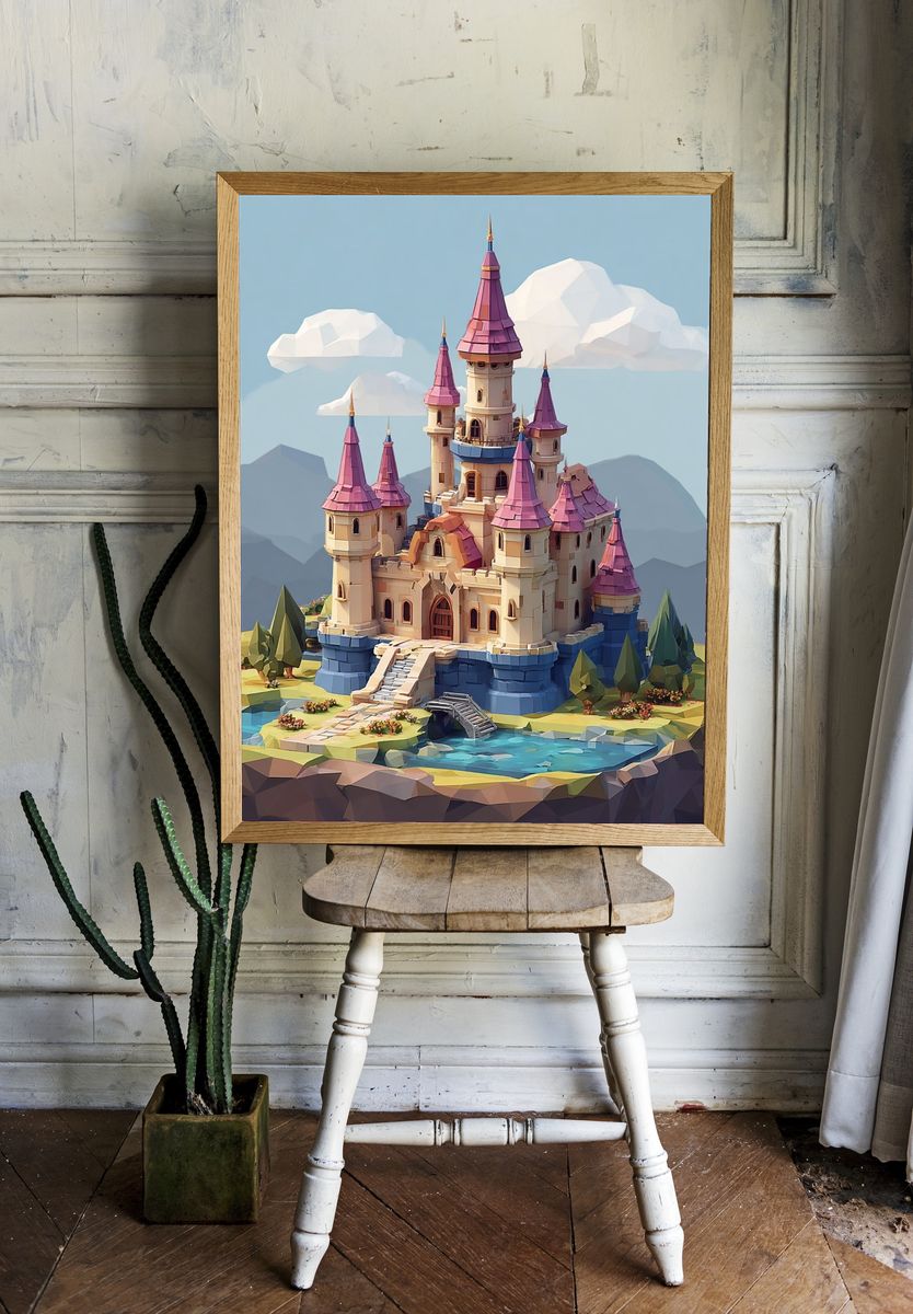 Fantasy Castle — Illustration Print. — room view 1