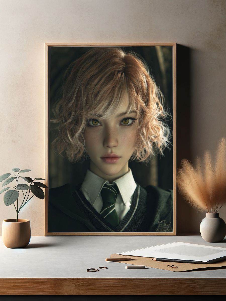 Fantasy Character Portrait — Digital Art Print. — room view 2