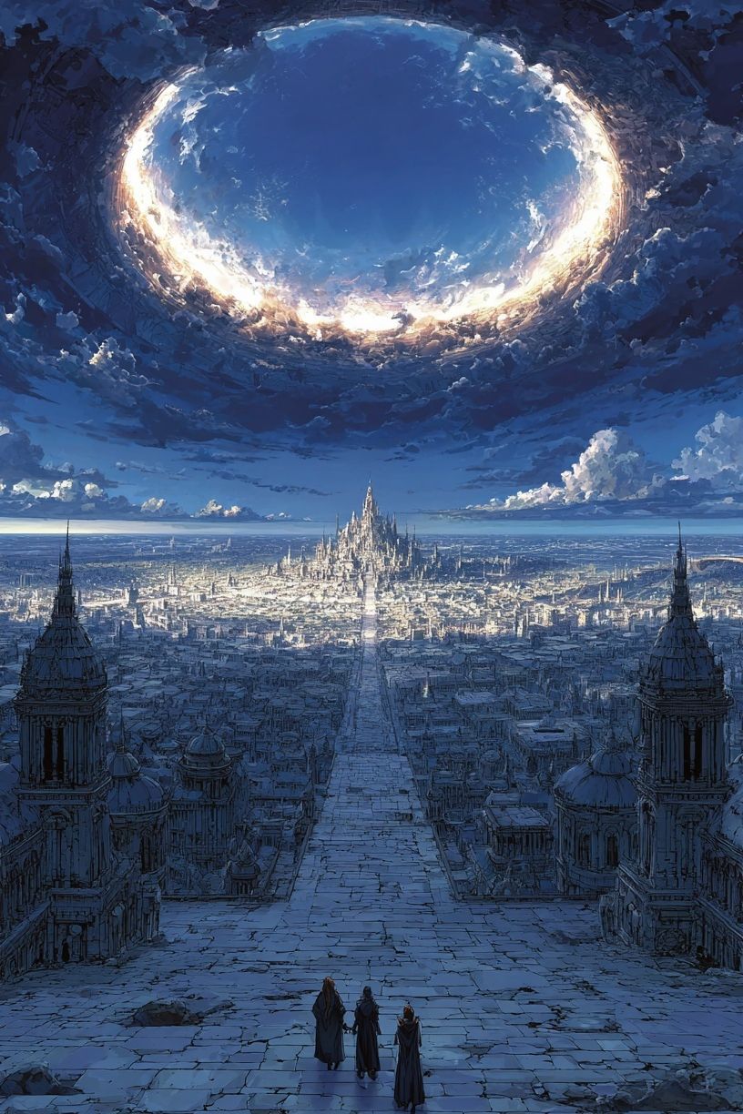 Fantasy Cityscape — Digital Art Print. poster — illustration art