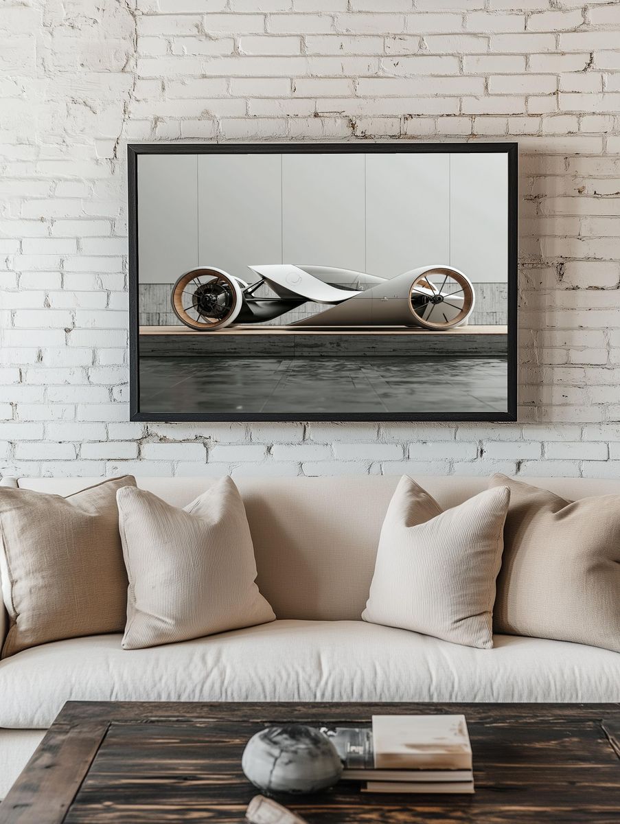 Futuristic Concept Car Photography Poster. room preview