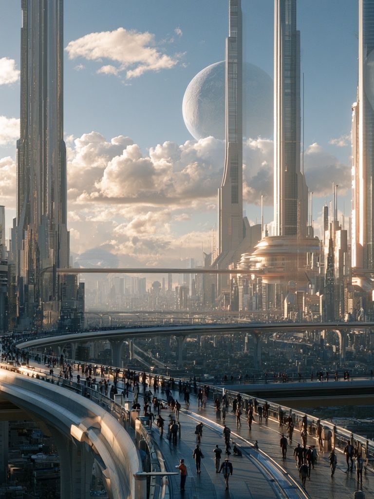 Futuristic Cityscape Photography Poster. poster — photography art