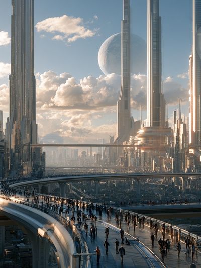 Futuristic Cityscape Photography Poster. poster