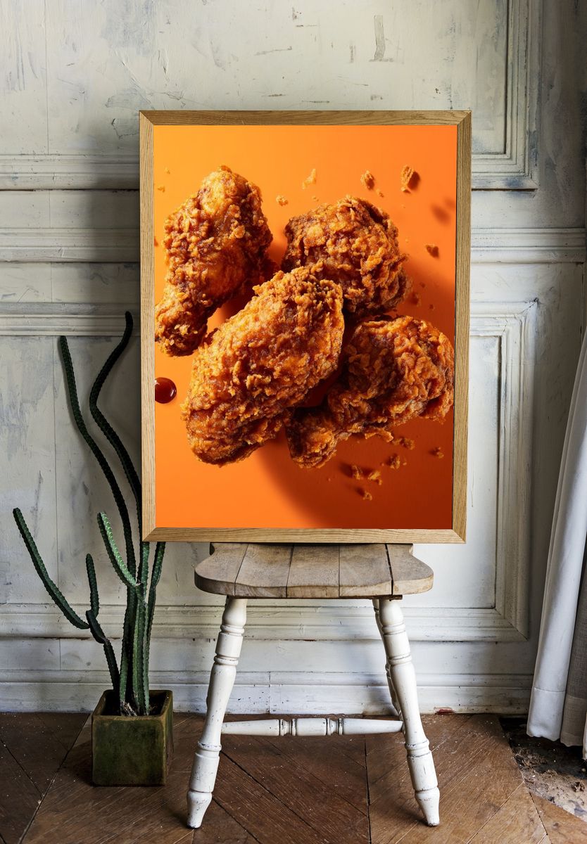 Fried Chicken — Food Photography Print. — room view 1