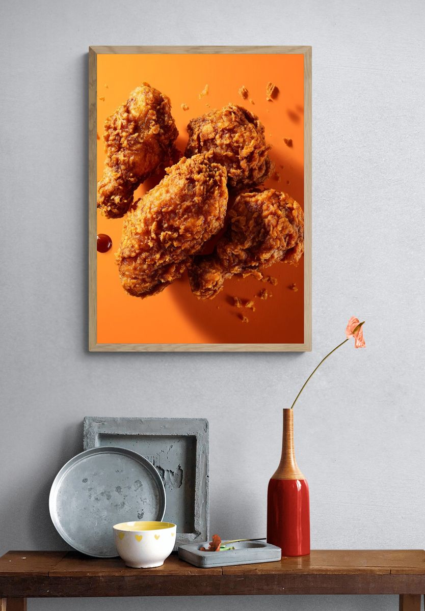 Fried Chicken — Food Photography Print. — room view 3