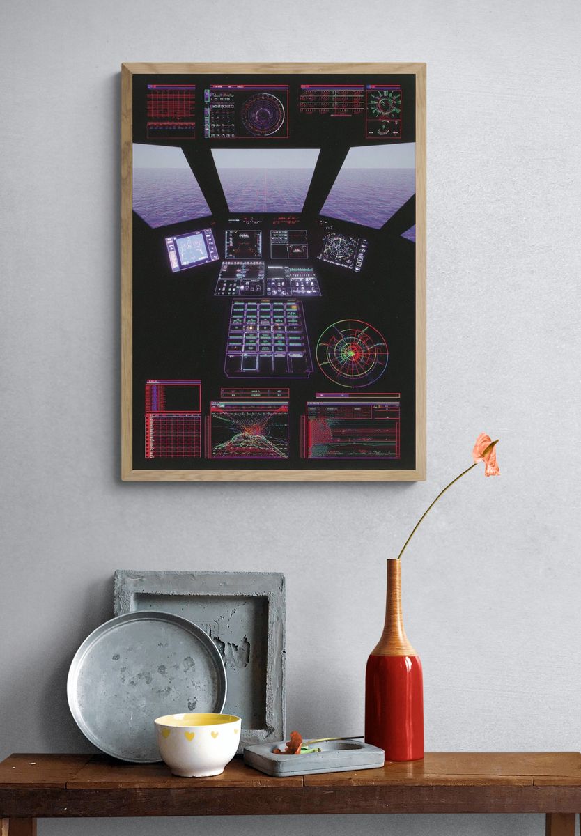 Futuristic Control Panel — Retro Print. — room view 3