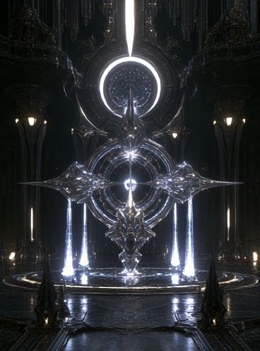 Futuristic Crystal Shrine Poster. poster — illustration art