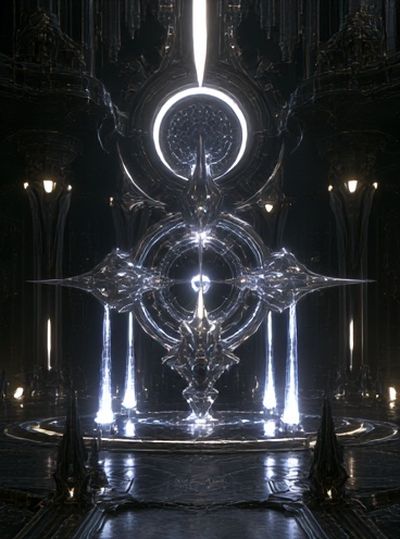 Futuristic Crystal Shrine Poster.