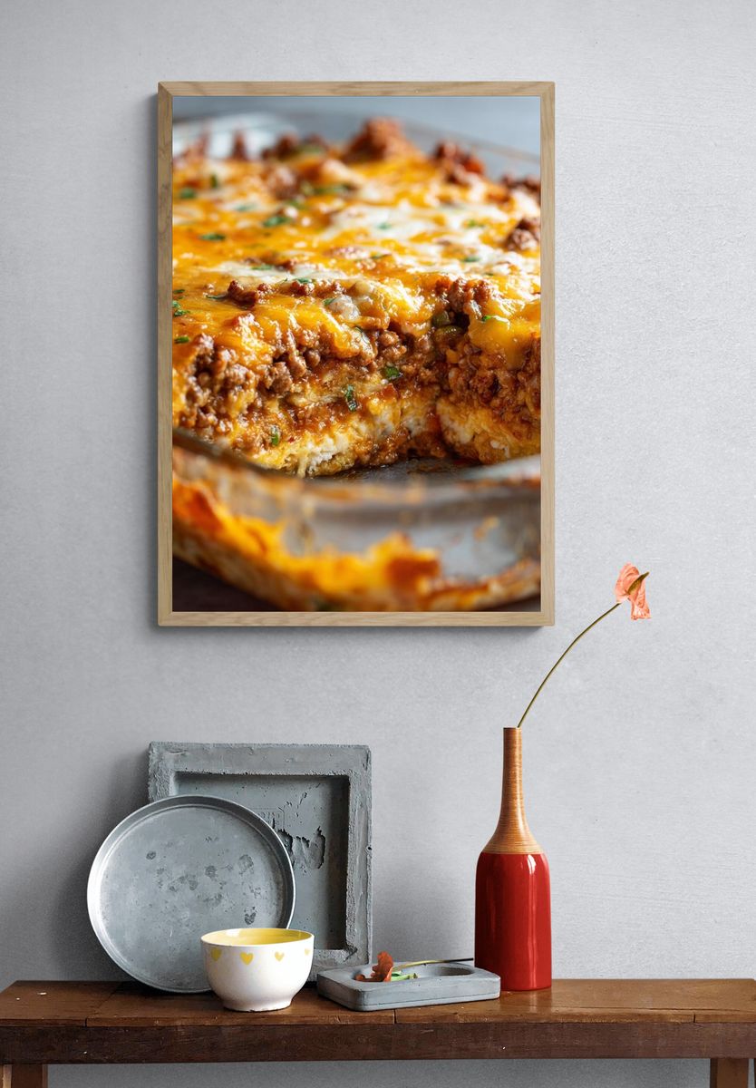 Delicious Cheesy Lasagna Poster. — room view 3