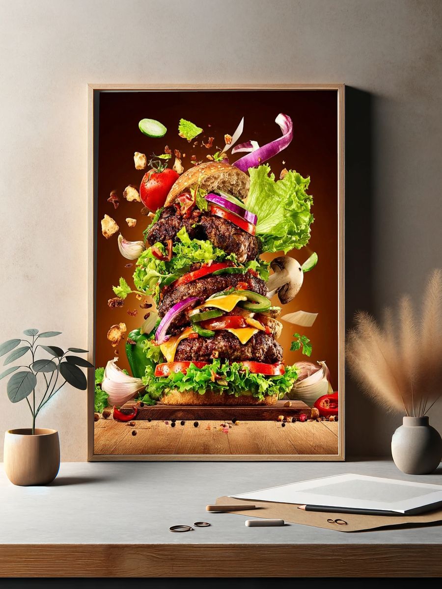 Gourmet Burger Food-Drink Poster. — room view 2