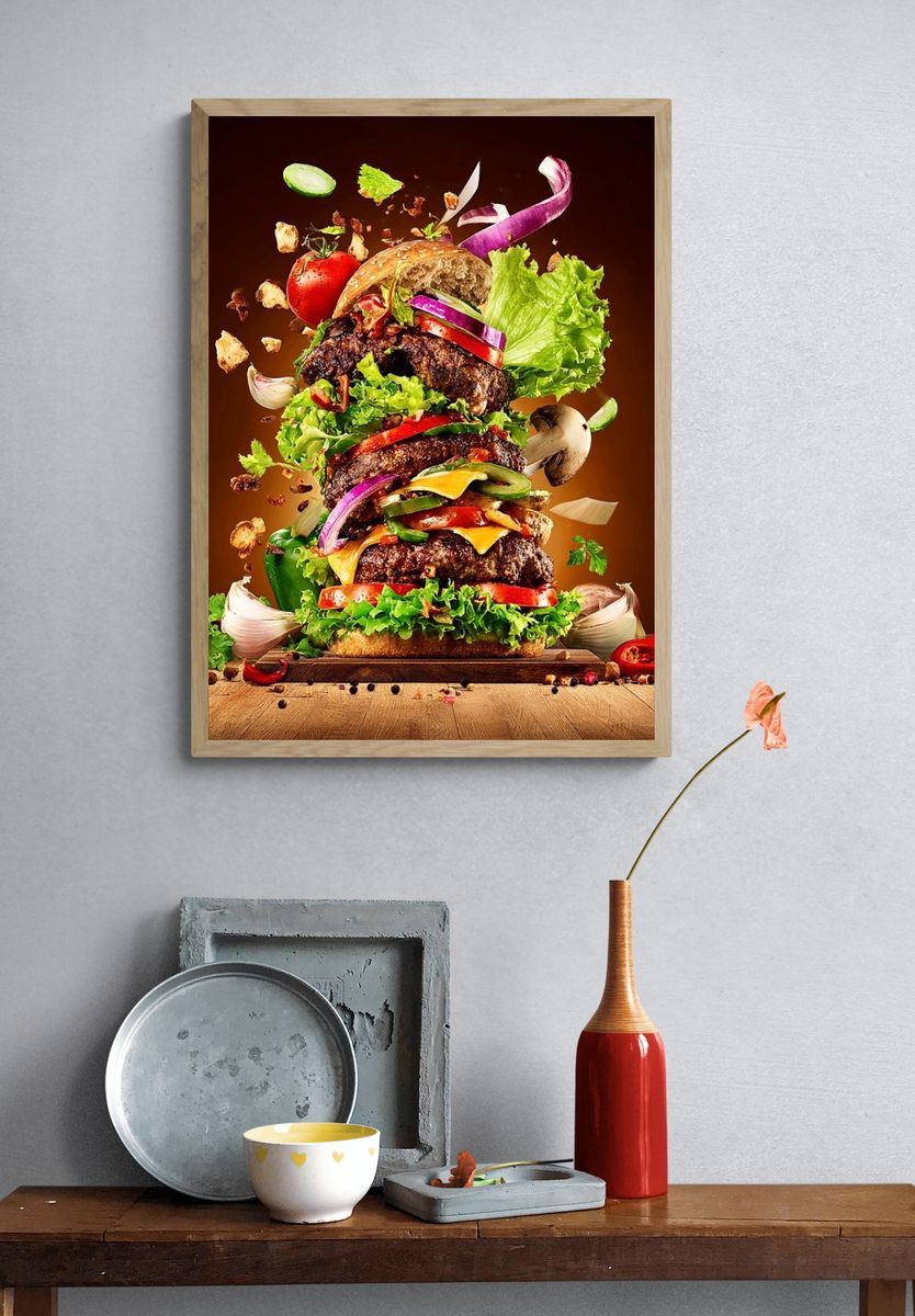 Gourmet Burger Food-Drink Poster. — room view 3