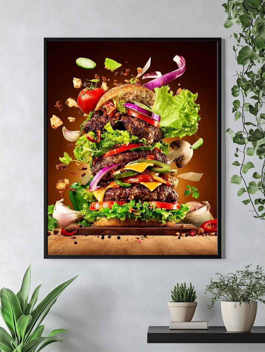 Gourmet Burger Food-Drink Poster. — room view 4