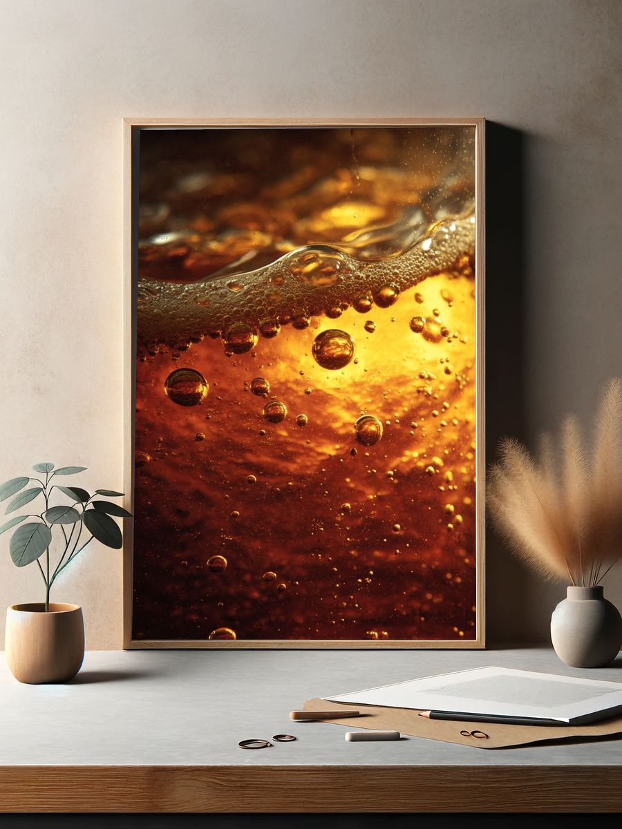 Golden Bubbles — Food & Drink Print. — room view 2