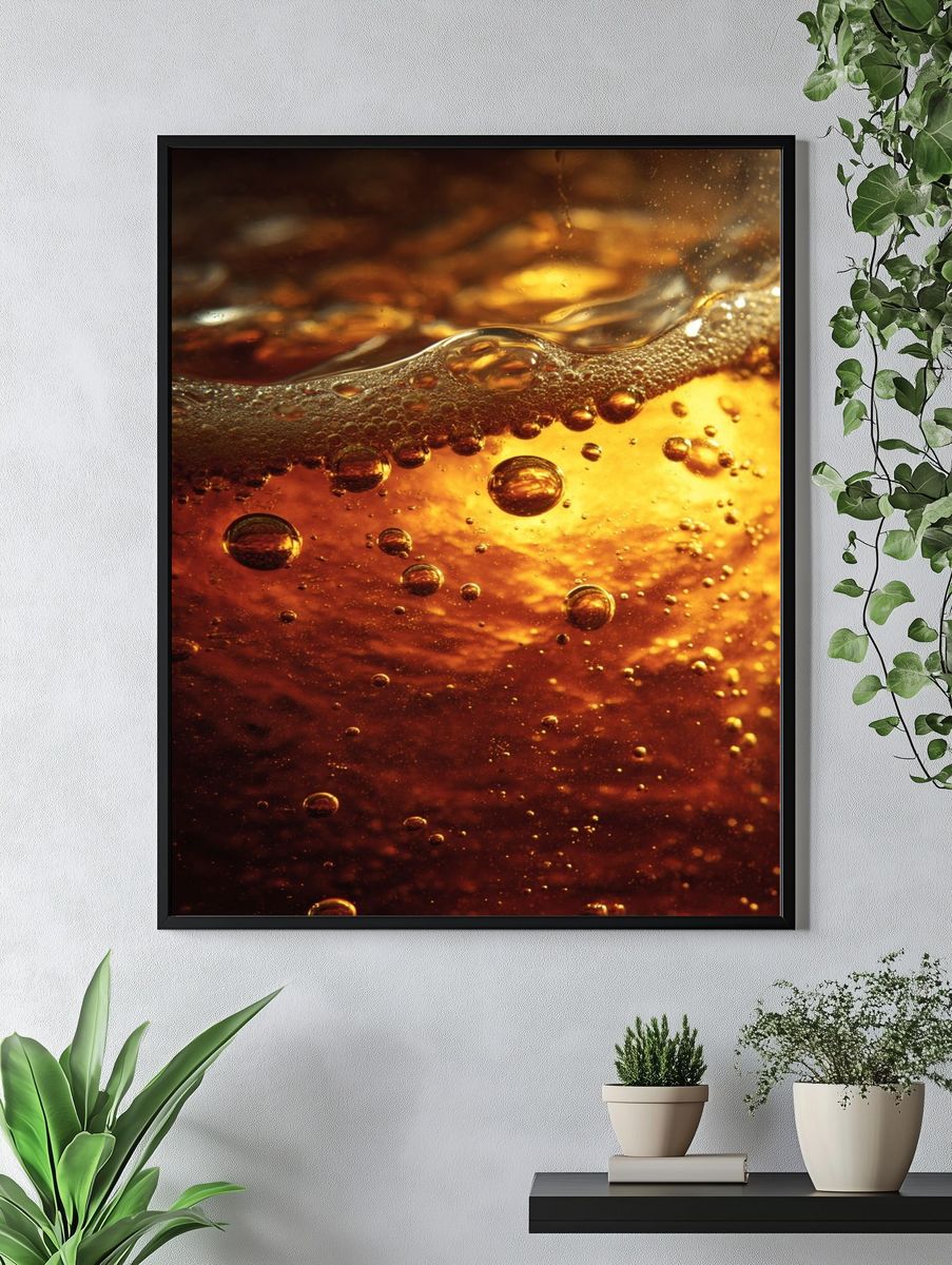 Golden Bubbles — Food & Drink Print. — room view 4