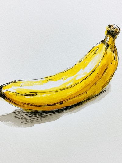 Yellow Banana Watercolor Print.