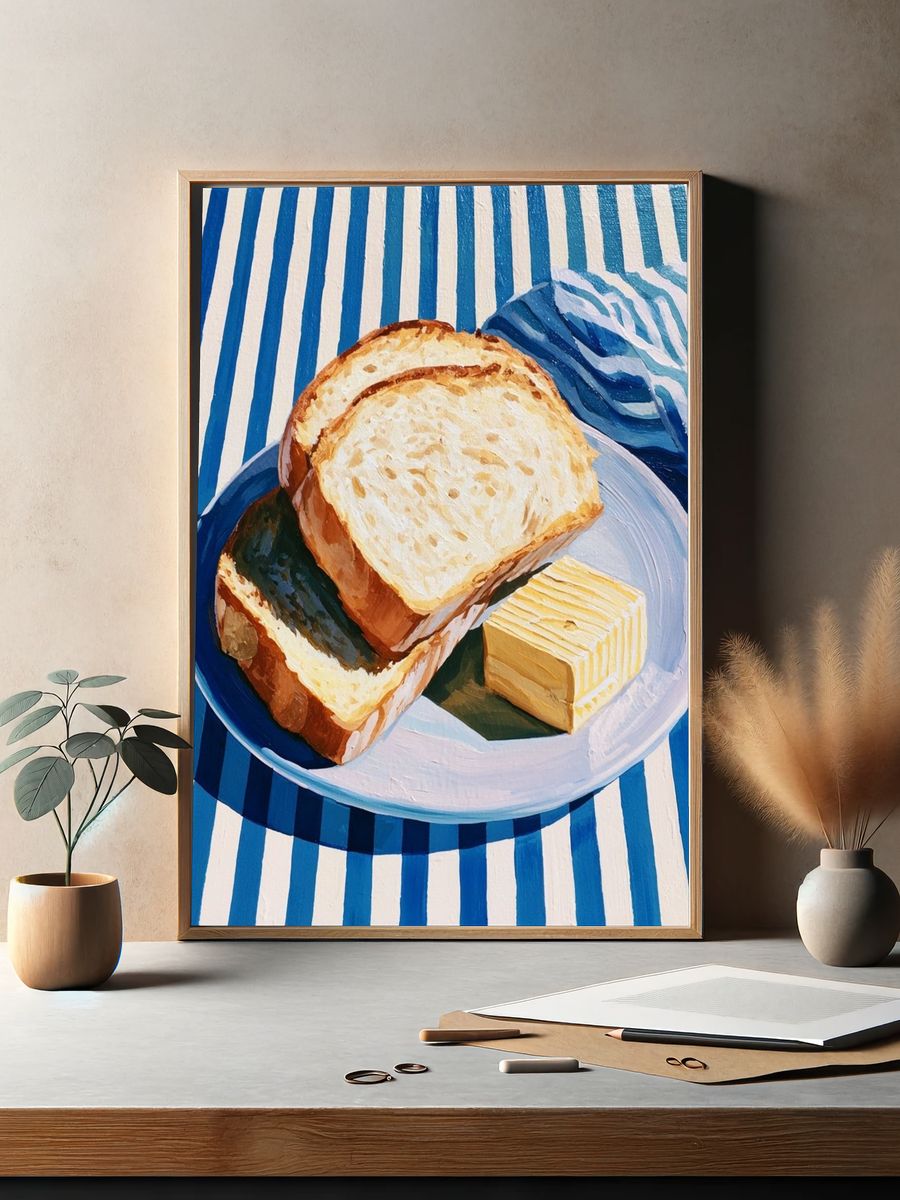 Bread and Butter Still Life Poster. — room view 2