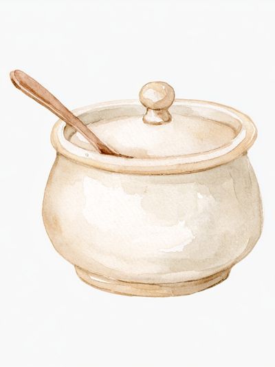Ceramic Sugar Bowl Watercolor Poster. poster