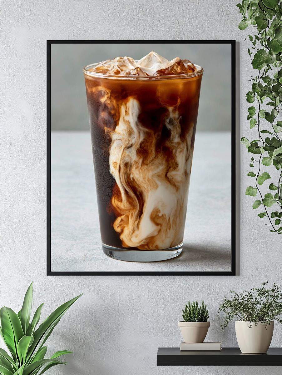 Iced Coffee Swirl Photography Poster. — room view 4