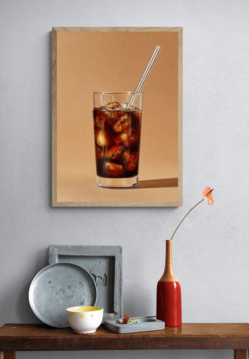 Iced Coffee Still Life Print. — room view 3