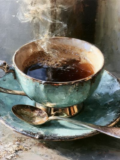 Steaming Coffee Cup — Fine-Art Print.
