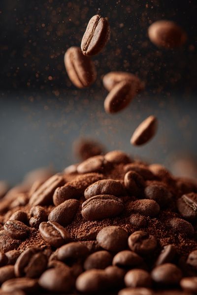 Floating Coffee Beans Photography Poster. poster