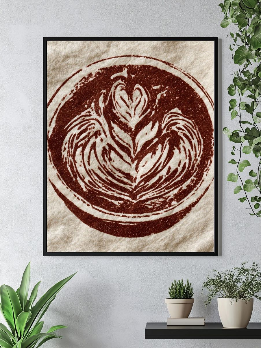 Coffee Heart Latte Art Print. — room view 4