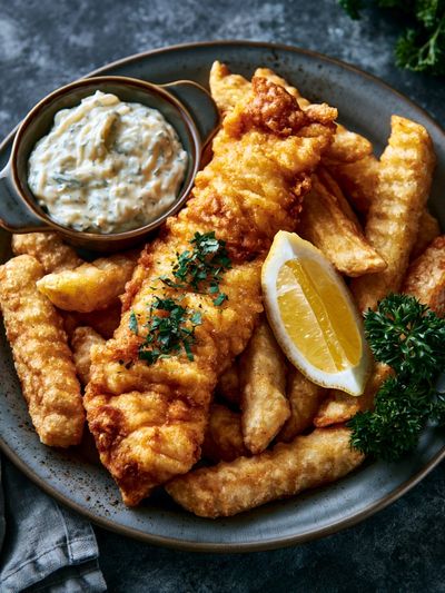 Fish and Chips Food Photography Poster.