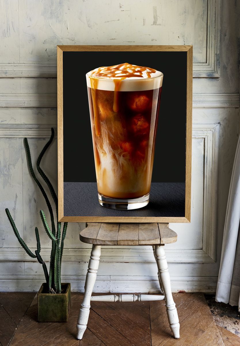 Iced Coffee Caramel Drizzle Print. room preview