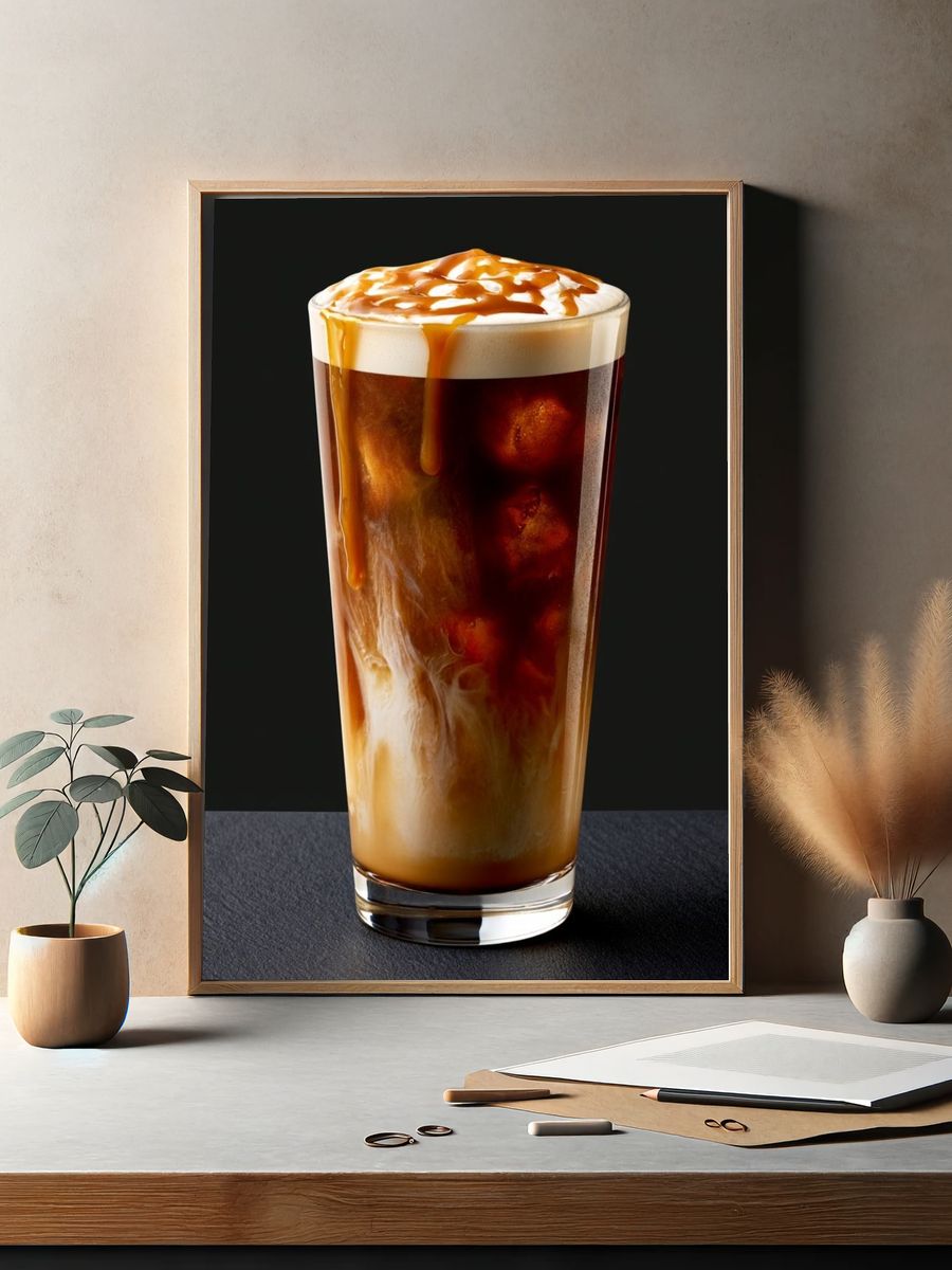Iced Coffee Caramel Drizzle Print. — room view 2