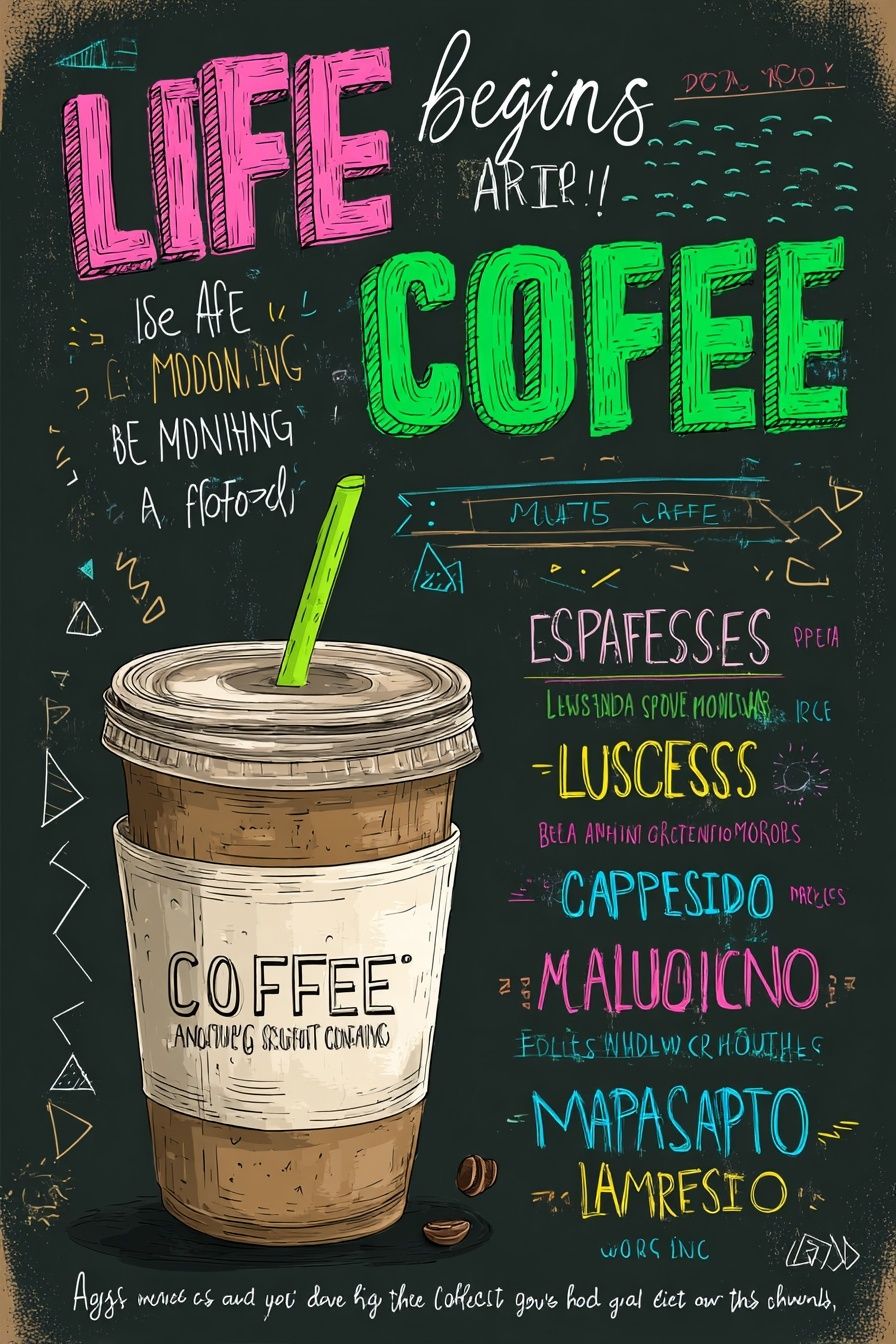 Coffee Life Begins Poster. poster detail